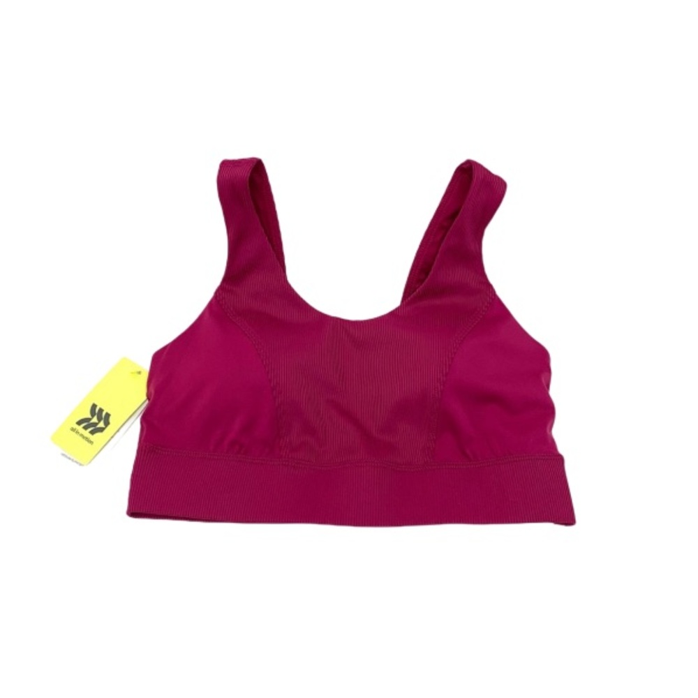 All In Motion Cranberry Sports Bra Medium Support Ribbed Moisture Wicking Nwt